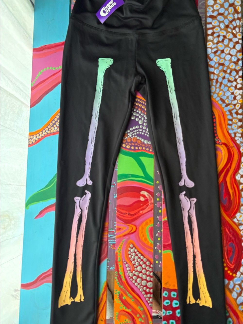 Sugar & Jade Kids Leggings with Skeleton Print Size M (10)